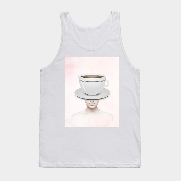 Coffee head portrait Tank Top by reesea